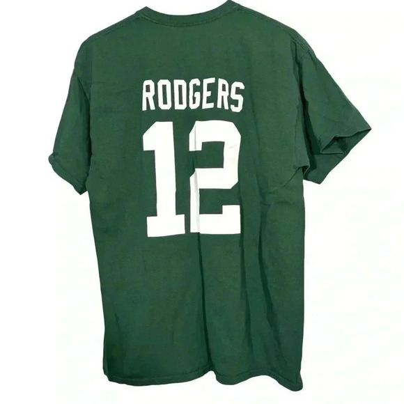 NFL Team Apparel Aaron Rodgers T-Shirt Green Bay Packers #12 Men's Size Large - Picture 2 of 7